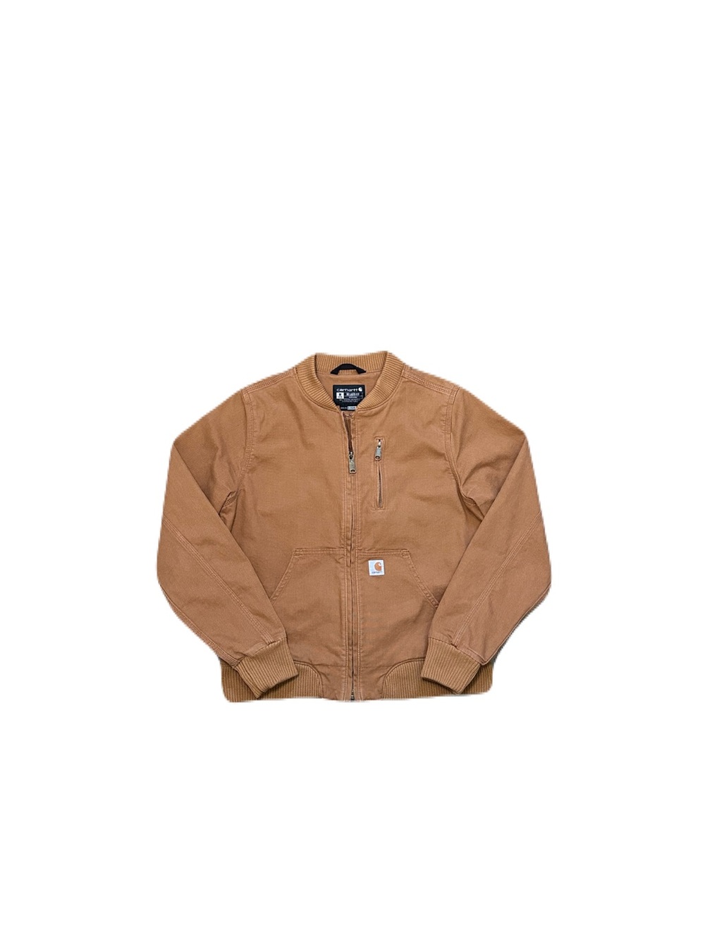 Carhartt Women’s Jacket Brown Crawford Canvas Bomber M 8/10 Full Zip Relaxed